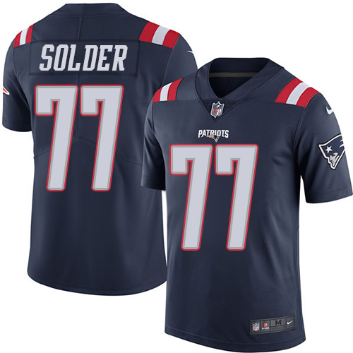Nike Patriots #77 Nate Solder Navy Blue Men's Stitched NFL Limited Rush Jersey
